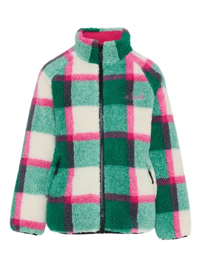 Mc2 Saint Barth Kids' Check Zip Jacket In Green