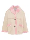 Mc2 Saint Barth Checkerboard Collar Coat In Neutral