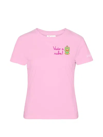 Mc2 Saint Barth Chest Graphic T-shirt In Pink