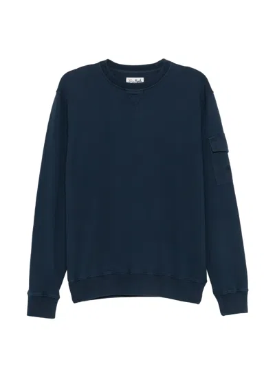 Mc2 Saint Barth Chester Crew-neck Pocket Sweater In Blue