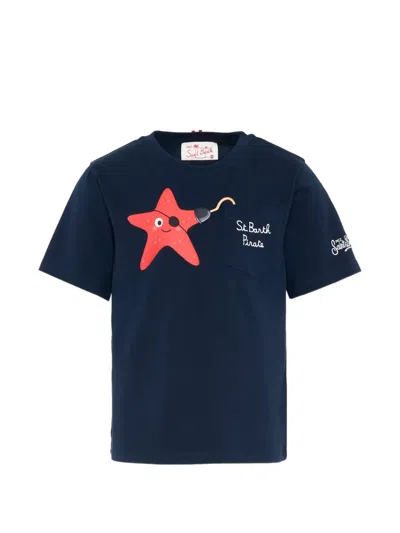 Mc2 Saint Barth Kids' Chest-pocket T-shirt In Blue