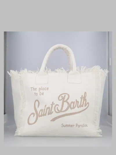 Mc2 Saint Barth Chic Cotton Mini Handbag In White