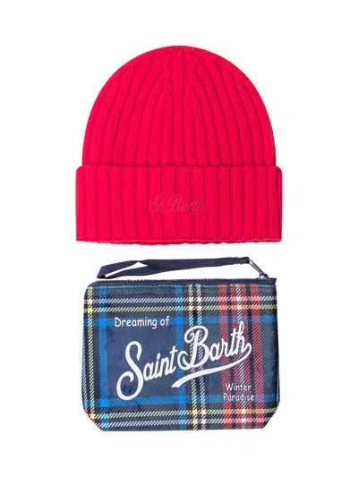 Mc2 Saint Barth Christmas Box Pochette Mini In Tartan