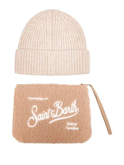 Mc2 Saint Barth Christmas Set With Clutch And Hat  In Neutral
