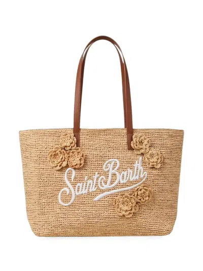 Mc2 Saint Barth City Floral-appliqué Shoulder Bag In Red