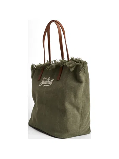 Mc2 Saint Barth City Frayed Tote Bag In Green