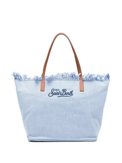 Mc2 Saint Barth City Fringe Bag In Blue