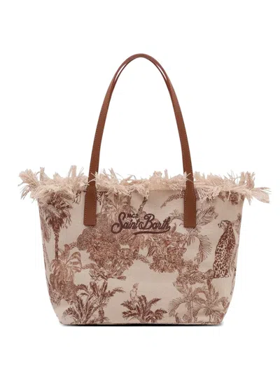 Mc2 Saint Barth City Fringed Tote Bag In Pink