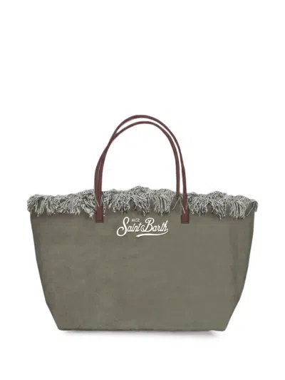 Mc2 Saint Barth City Fringe-trim Tote Bag In Gray