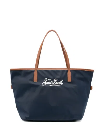 Mc2 Saint Barth City Logo Tote Bag In Black