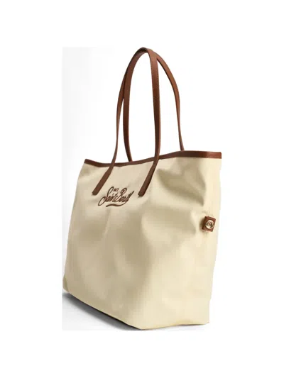 Mc2 Saint Barth City Logo-embroidered Tote Bag In Neutral