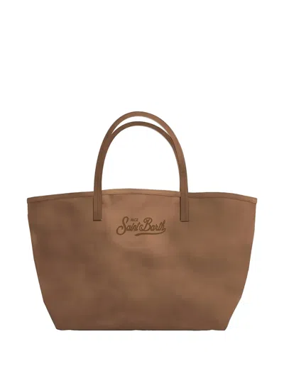 Mc2 Saint Barth City Suede Bag In Brown