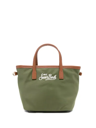 Mc2 Saint Barth City Trimmed Tote Bag In Green