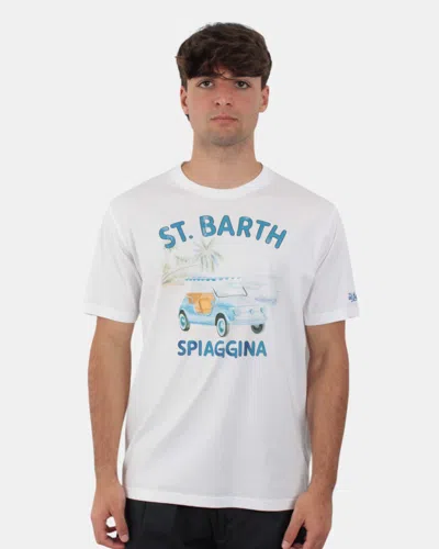 Mc2 Saint Barth Classic Cotton T-shirt - St Barth Beach 01n In White