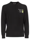 Mc2 Saint Barth Classic Crew Neck Jumper With Embroidered Detailing In Black