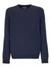 Mc2 Saint Barth Classic Crew Neck Sweater In Deep Navy Blue