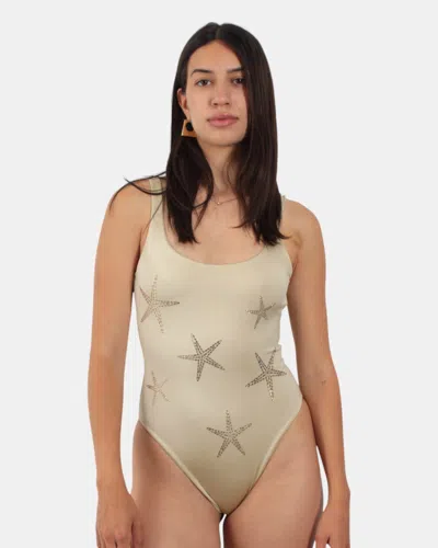 MC2 SAINT BARTH CLASSIC ONEPIECE SWIMSUIT - SHINY RHINESTONE STARFISH GOLD