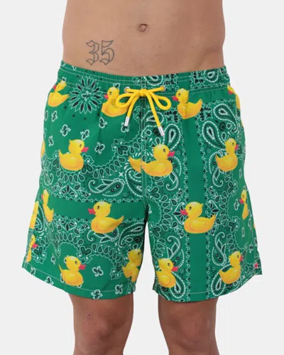 Mc2 Saint Barth Classic Swim Short - Ducky Bandanna 51 In Green