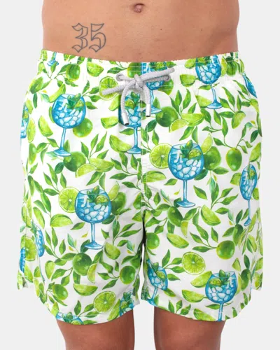 Mc2 Saint Barth Classic Swim Short - Tonic Lime 01 In Green