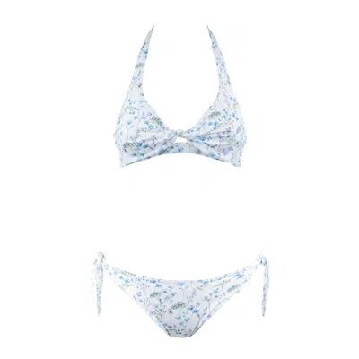 Mc2 Saint Barth Classic Triangle Bikini With Floral Print