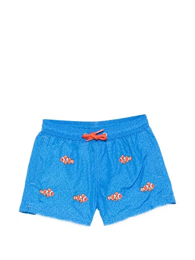 Mc2 Saint Barth Kids' Clownfish-print Swim Shorts In Blue