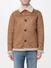 Mc2 Saint Barth Faux Shearling Jacket With Classic Button Closure And Front Pockets In Brown