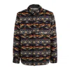 Mc2 Saint Barth Wool-blend Overshirt With Navajo Pattern In Multicolor