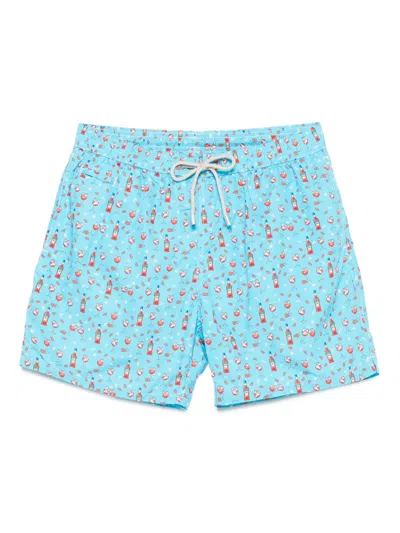 Mc2 Saint Barth Cocktail-print Swim Shorts In Blue
