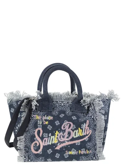 Mc2 Saint Barth Colette - Denim Handbag With Bandana Pattern