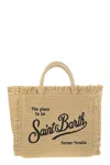 Mc2 Saint Barth Colette - Straw Effect Bag With Embroidered Logo In Beige