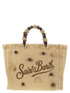 Mc2 Saint Barth Colette - Straw Effect Bag With Wooden Beads And Embroidered Logo