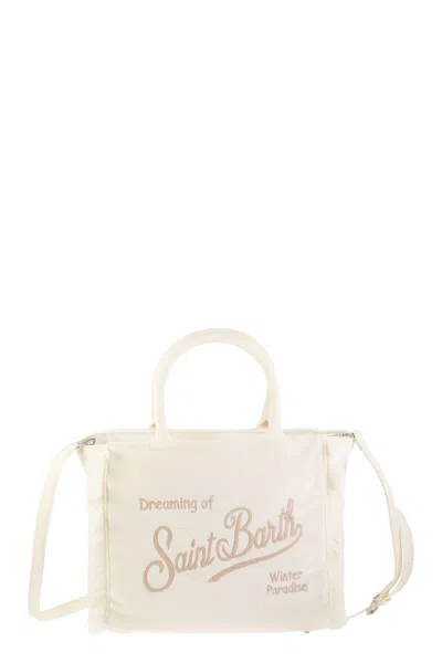 Mc2 Saint Barth Colette - Velvet Handbag With Logo In White