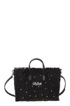 Mc2 Saint Barth Colette Fringed Embellished Tote Bag In Black