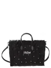 Mc2 Saint Barth Colette Fringed Embellished Tote Bag In Black