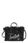 Mc2 Saint Barth Colette - Wool-effect Bag With Logo In Black