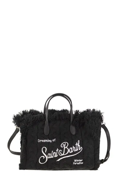 Mc2 Saint Barth Colette - Wool-effect Bag With Logo In Black