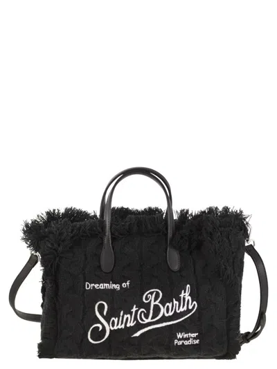 Mc2 Saint Barth Colette - Wool-effect Bag With Logo In Black