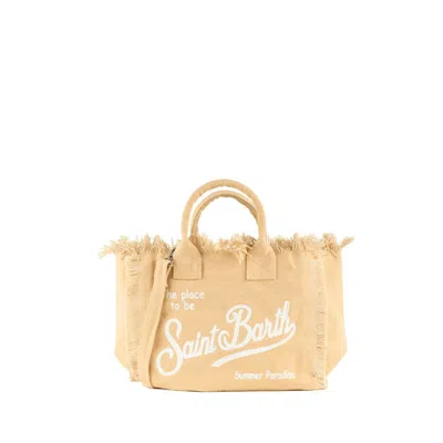 Mc2 Saint Barth Colette Bag In Beige Cotton Canvas
