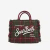 Mc2 Saint Barth Colette Bag In Checked Wool Blend In Multi