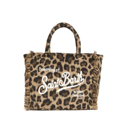 Mc2 Saint Barth Colette Bag In Leopard Felt In Animal Print