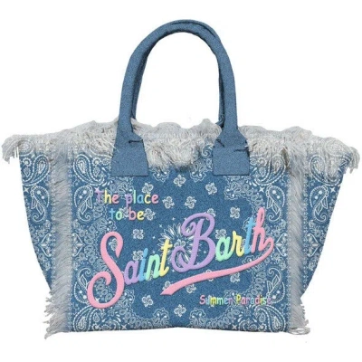 Mc2 Saint Barth Colette Bandana Round Pastel Denim Bag