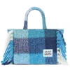 Mc2 Saint Barth Colette Blanket Handbag With Check Print In Blue