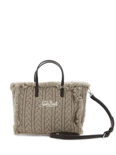 Mc2 Saint Barth Colette Cable-knit Tote Bag In White