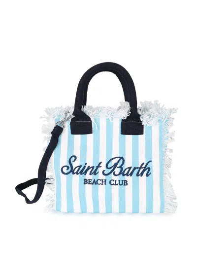 Mc2 Saint Barth Colette Canvas Blue Stripes Small Tote Bag