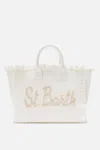 Mc2 Saint Barth Colette Canvas Patch White Bag In White