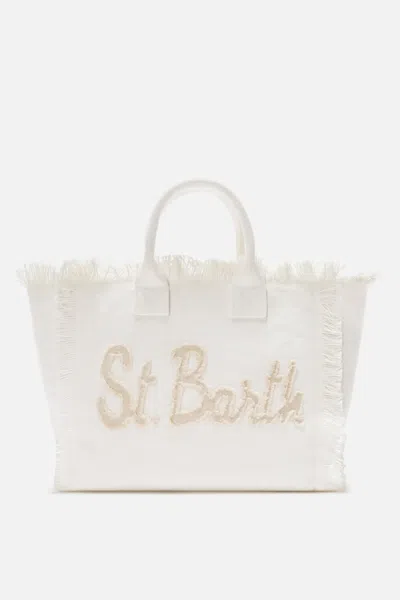 Mc2 Saint Barth Colette Canvas Patch White Bag