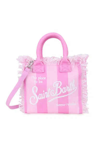 Mc2 Saint Barth Colette Canvas Pink Stripes Small Tote Bag