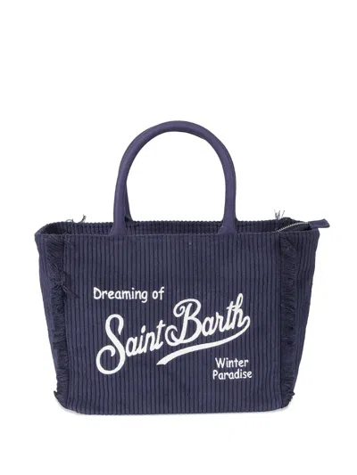 Mc2 Saint Barth Colette Corduroy Tote Bag In Blue