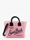Mc2 Saint Barth Colette Cotton Handbag With Logo Print In Pink