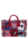 Mc2 Saint Barth Heart Patches Crochet Bag With Fringes